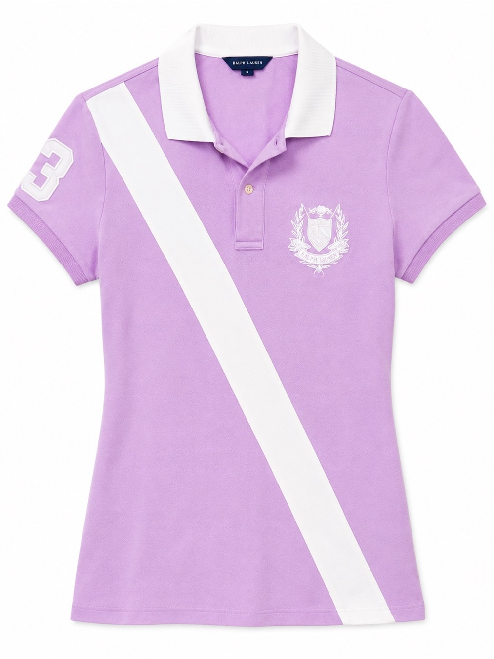 Ralph Lauren Sport Lavender Polo Shirt White Sash Crest Polo Short Sleeve Preppy - Picture 2 of 12